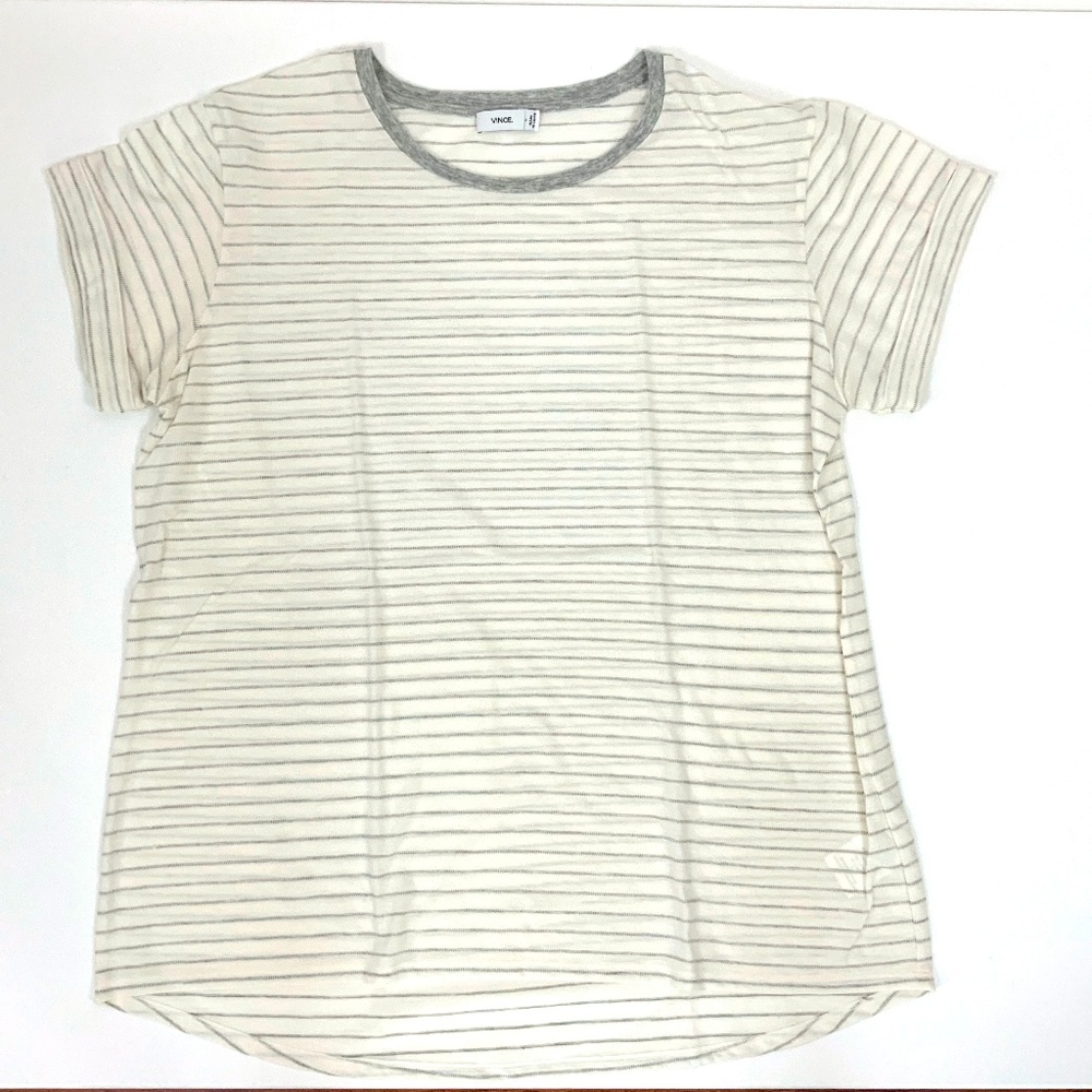Vince Bundle of 2 Striped T-Shirts Sz S and Sz L - Picture 3 of 8